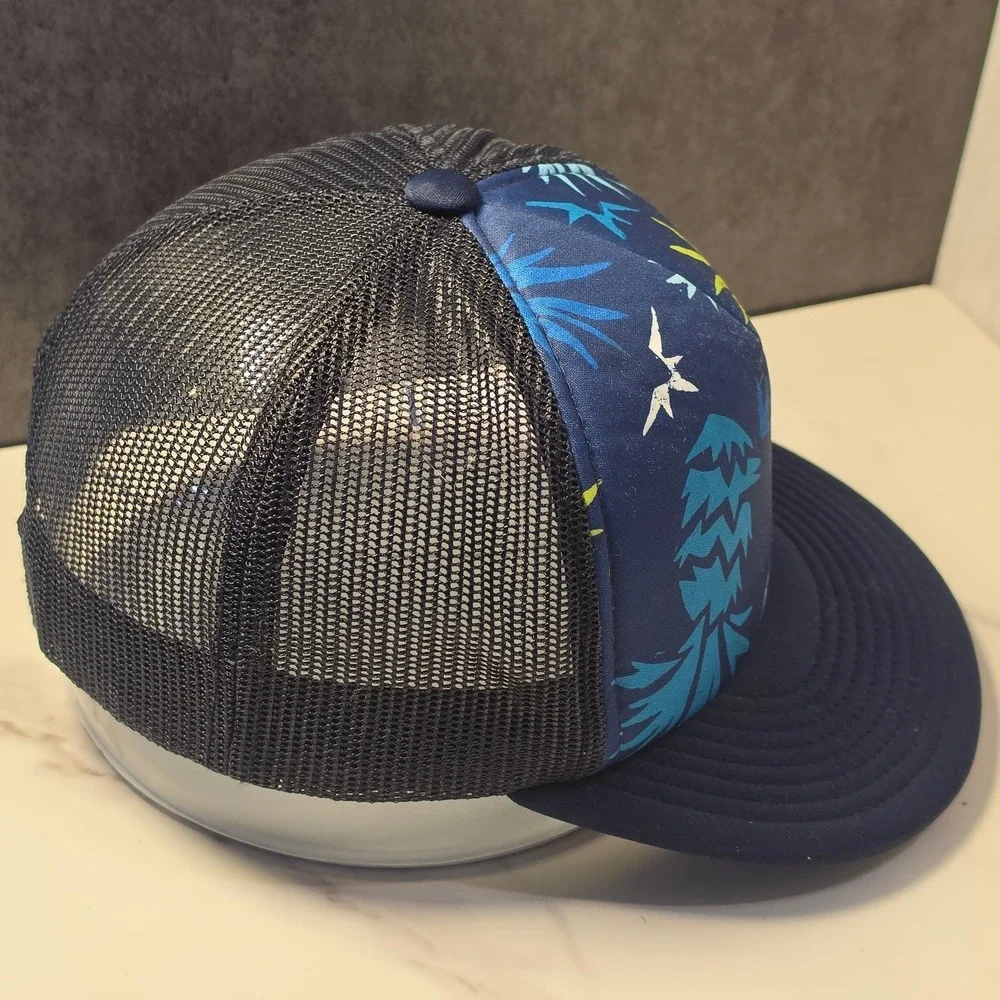 Volcom Youth Tropical Pineapple Trucker Snapback‎ Hat Navy Blue